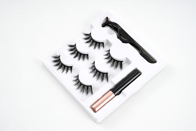 Magnetic Eyelashes with Eyeliner - Magnetic Eyeliner and Lashes Kit, 5D Faux Mink Lashes,Eyelashes Long Reusable False Lashes (3 Pairs)