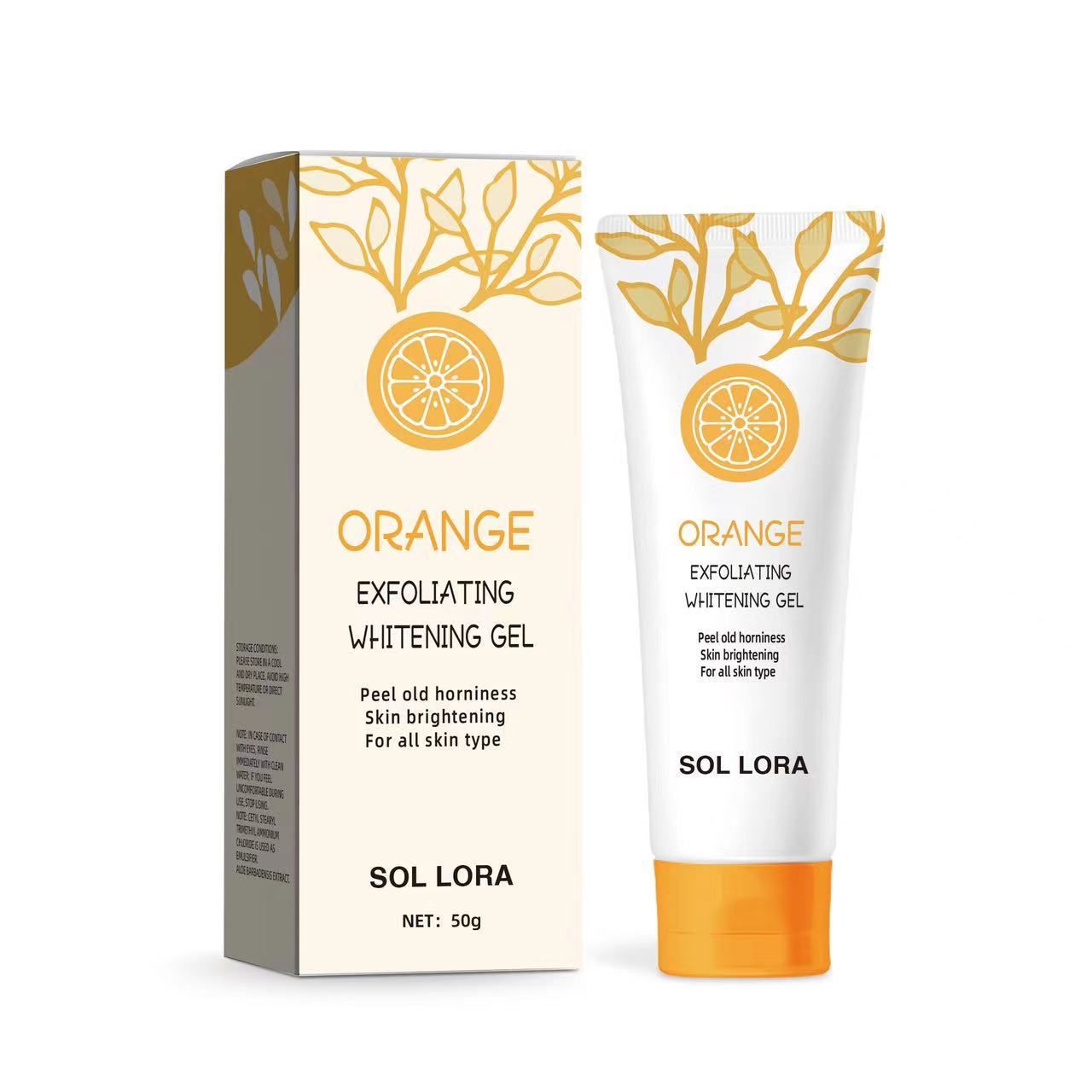 Orange Exfoliating Gel Scrub Face Body Skin, Orange Exfoliating Gel, Natural Orange Peeling Gel Face Scrub