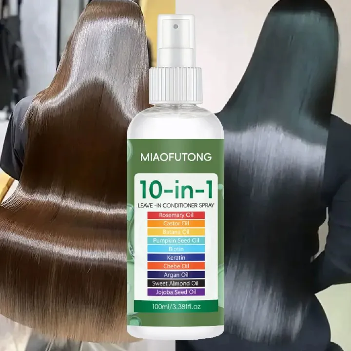 10 in 1 Leave In Conditioner - Heat Protection & Frizz Control with Silkening Essence - Lightweight Hair Moisturizer, Non-Greasy Formula, Stay Fragrant​