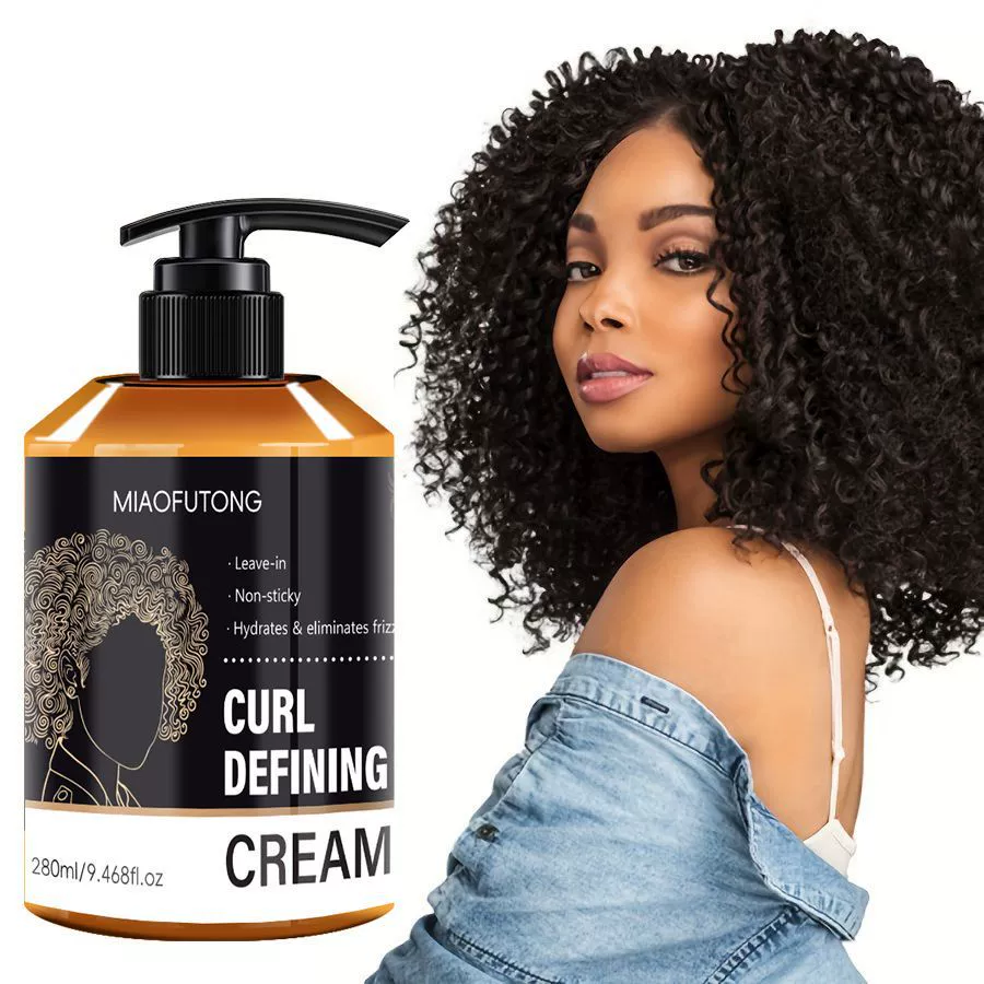 Black Castor Oil Curl Defining Cream, Anti-Frizz Curling Cream for Enhances Wavy Hair and Curly Hair, Hydrating Hair Mask Curl Cream to Define All Curly Types & Hair Textures