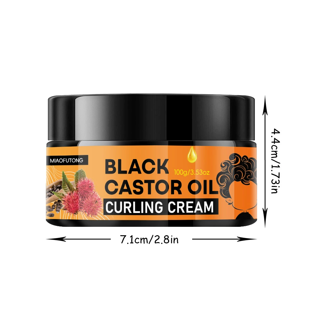 Black Castor Oil Curl Defining Cream, Anti-Frizz Curling Cream for Enhances Wavy Hair and Curly Hair, Hydrating Hair Mask Curl Cream to Define All Curly Types & Hair Textures