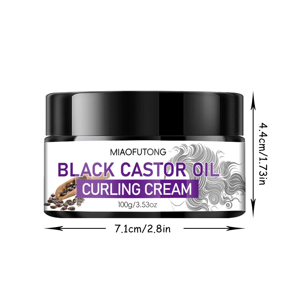 Black Castor Oil Curl Defining Cream, Anti-Frizz Curling Cream for Enhances Wavy Hair and Curly Hair, Hydrating Hair Mask Curl Cream to Define All Curly Types & Hair Textures