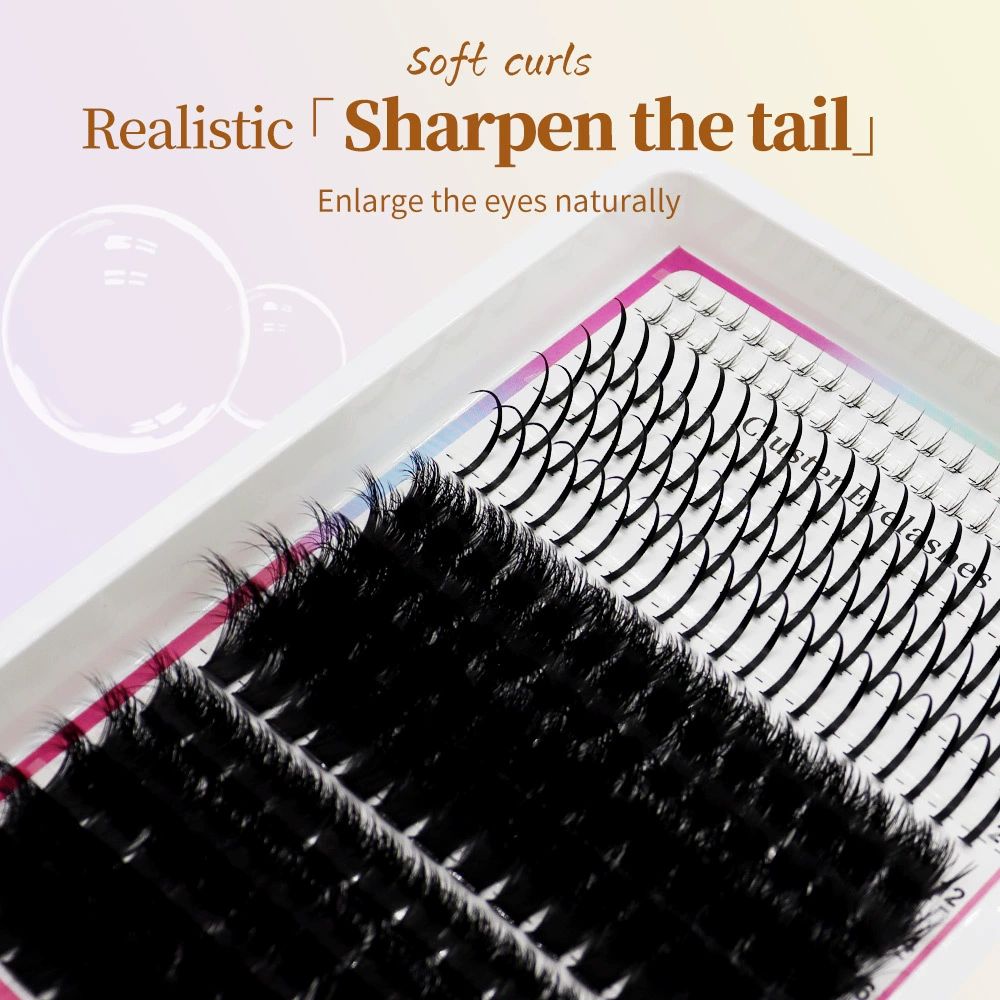 Lash Clusters Kit 15-21MM Lash Spikes Eyelash Clusters 80D 100D Thick Cluster Eyelash Extensions Kit Spiky DIY Lash Extensions Kit Individual Lashes Volume