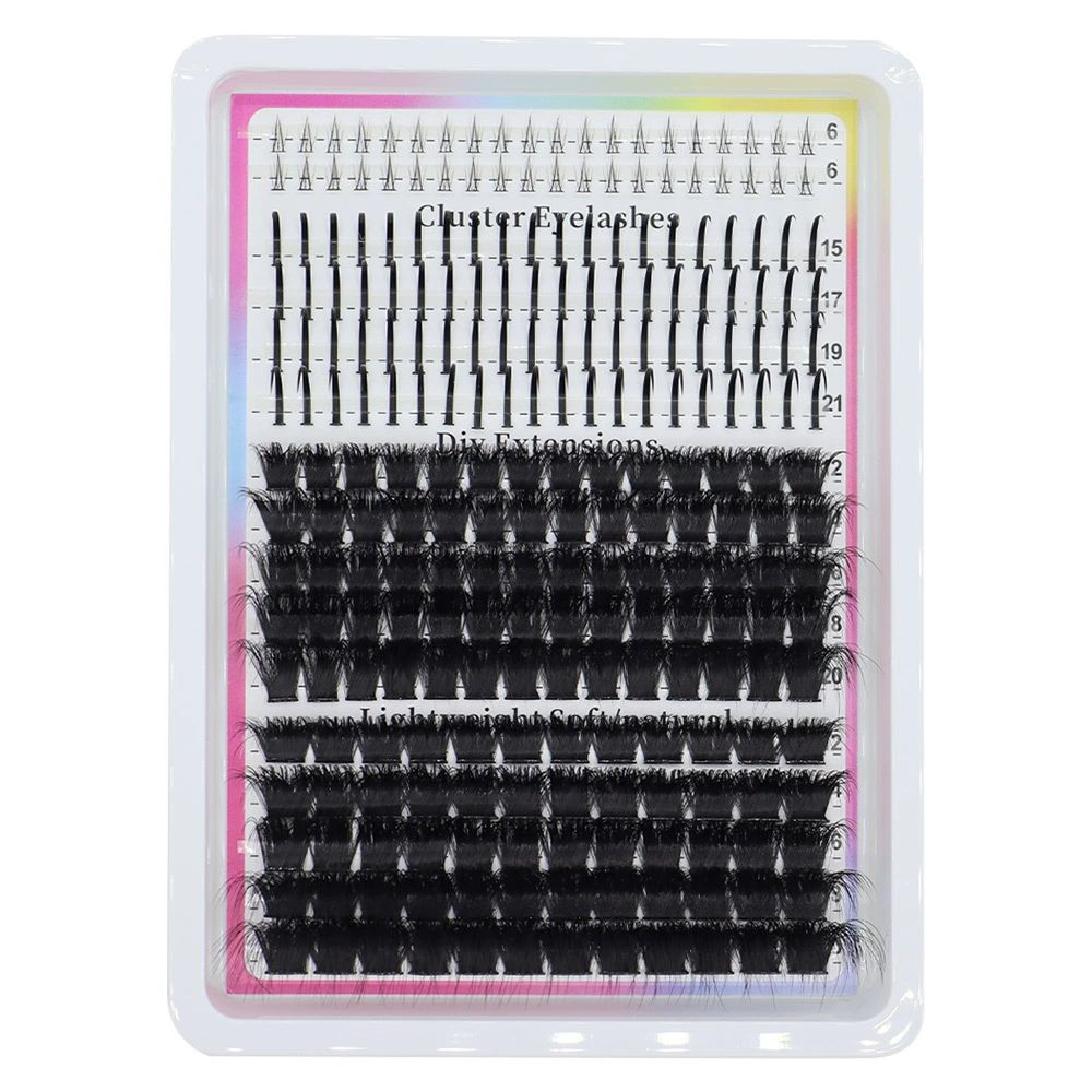 Lash Clusters Kit 15-21MM Lash Spikes Eyelash Clusters 80D 100D Thick Cluster Eyelash Extensions Kit Spiky DIY Lash Extensions Kit Individual Lashes Volume