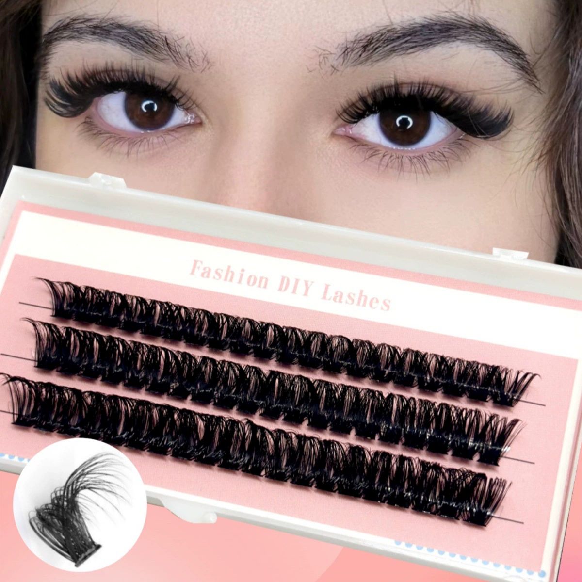 Lash Clusters with Spiky Lash Clusters Volume Eyelash Clusters 10-18MM Thick Individual Lashes D Curl Cluster Eyelash Extensions 3D DIY Lash Extension at Home