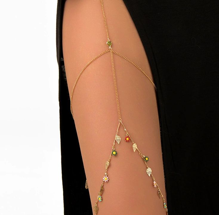 Sexy Beach Multi-layer Leg Chain Jewelry - Elasticity Thigh Leg Chain for Women