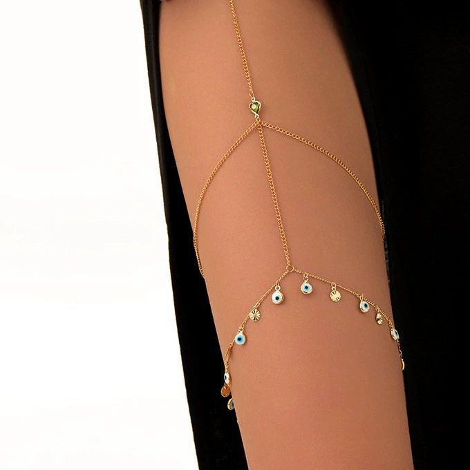 Sexy Beach Multi-layer Leg Chain Jewelry - Elasticity Thigh Leg Chain for Women