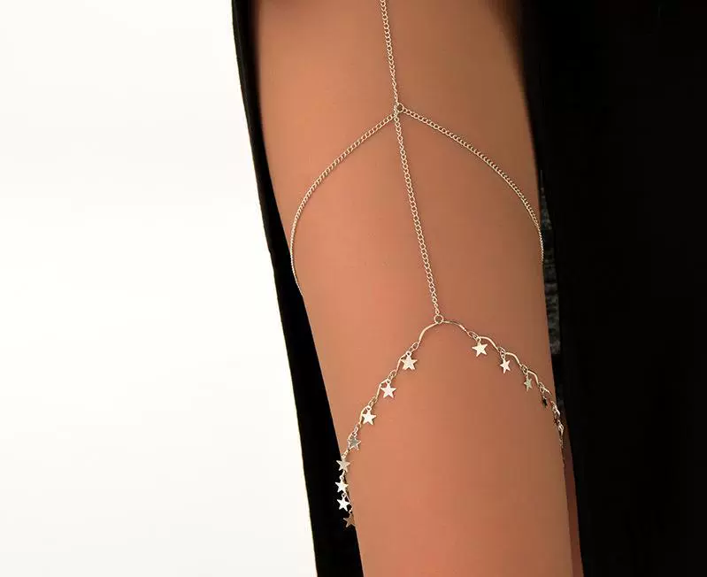 Sexy Beach Multi-layer Leg Chain Jewelry - Elasticity Thigh Leg Chain for Women
