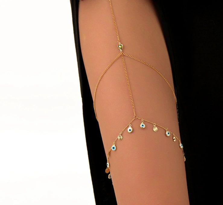 Sexy Beach Multi-layer Leg Chain Jewelry - Elasticity Thigh Leg Chain for Women