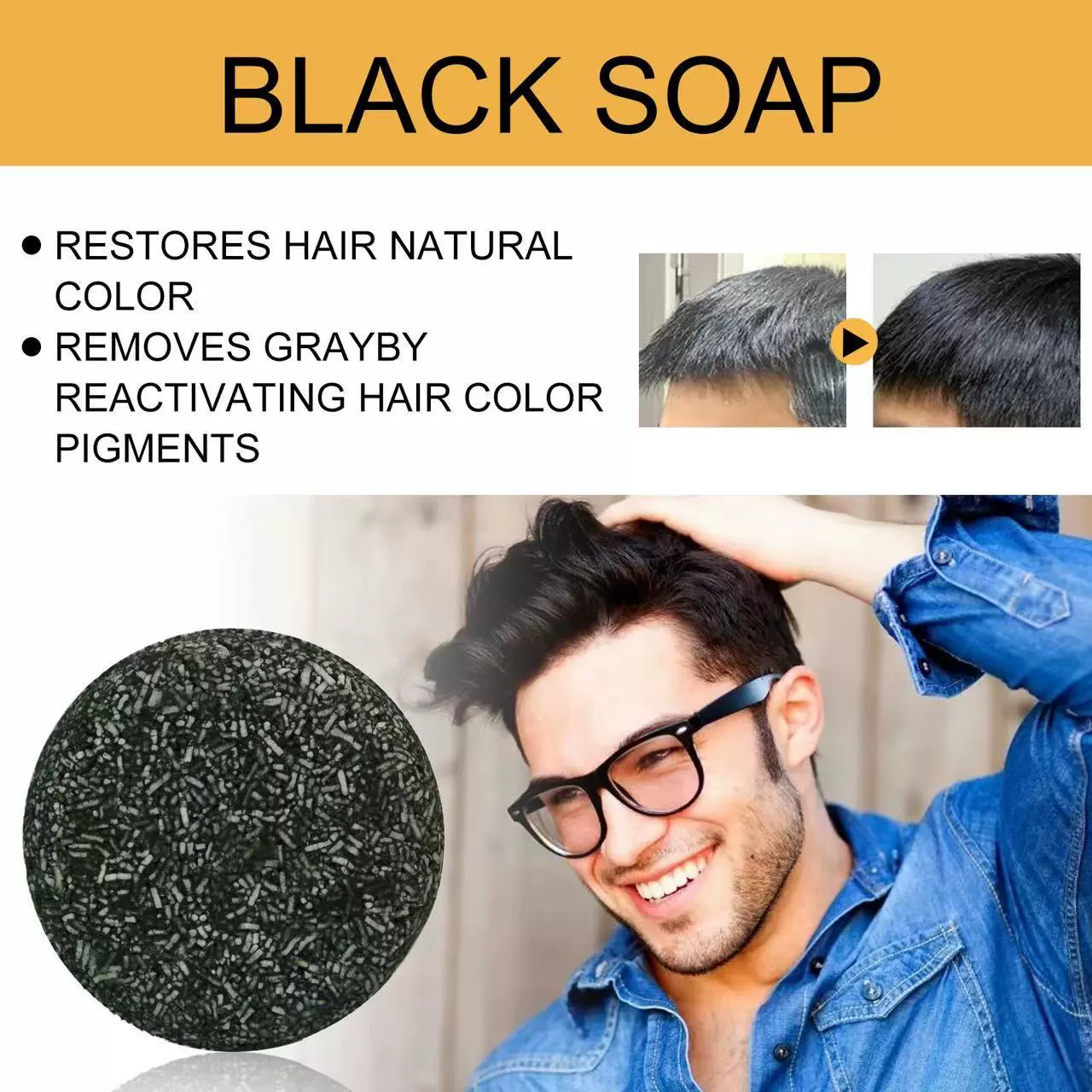 Natural Shampoo Bar for Treated Dry Damaged Hair, 2 Pieces Solid Shampoo Soap with Vegetarian Plant Essence, Helps Stop Hair Loss and Promotes Healthy Growth(2 PCS)