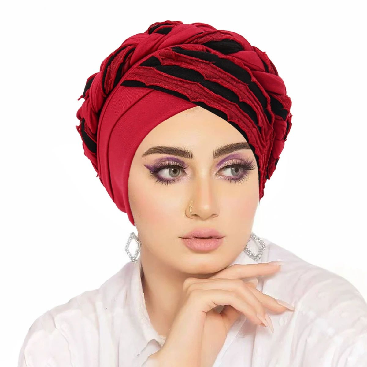 Hijab Braid Silky Turban Hats for Women Cancer Chemo Beanies Cap Headwrap Headwear