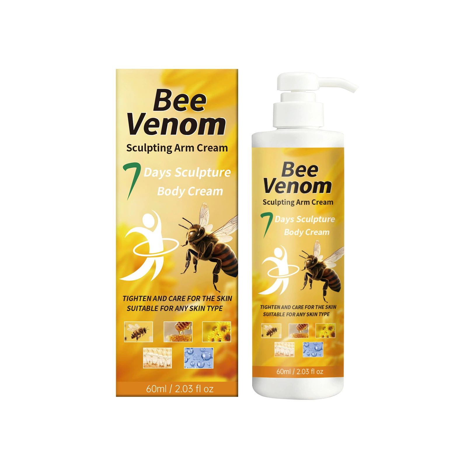 Bee Venom Sculpture Cream, Sculpt & Tone Arm Cream – Firming And Tightening For Arms & Body, Smooths The Look Of Wrinkles, Deeply Hydrates, Firms The Look Of Crepey Texture, Suitable for all skin