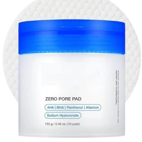 medicube Toner Pads Zero Pore Pad 2.0,Dual-Textured Facial Pad for Exfoliation and Pore Care with 4.5% AHA Lactic Acid, 0.45% BHA Salicylic Acid , Ideal for All, Korean Skin Care, 70 Pads (1 Pack)
