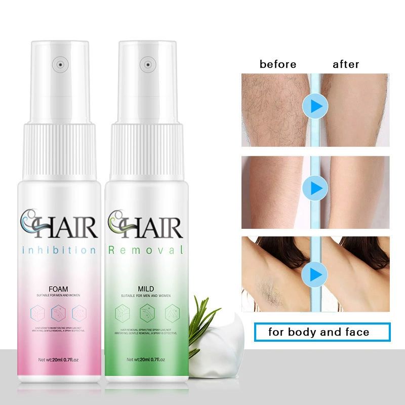 Hair Removal Spray, Mild Painless Facial Hair Remover Cream for Underarm, Arm, Leg, Bikini Areas Body Hair Depilatories Product for Women Men 30ml
