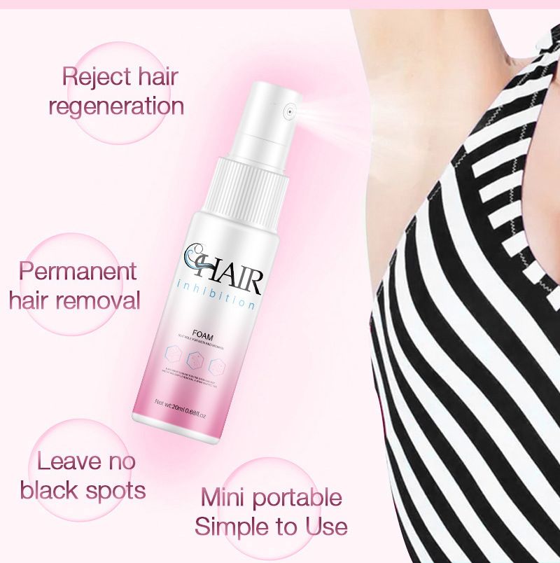 Hair Removal Spray, Mild Painless Facial Hair Remover Cream for Underarm, Arm, Leg, Bikini Areas Body Hair Depilatories Product for Women Men 30ml