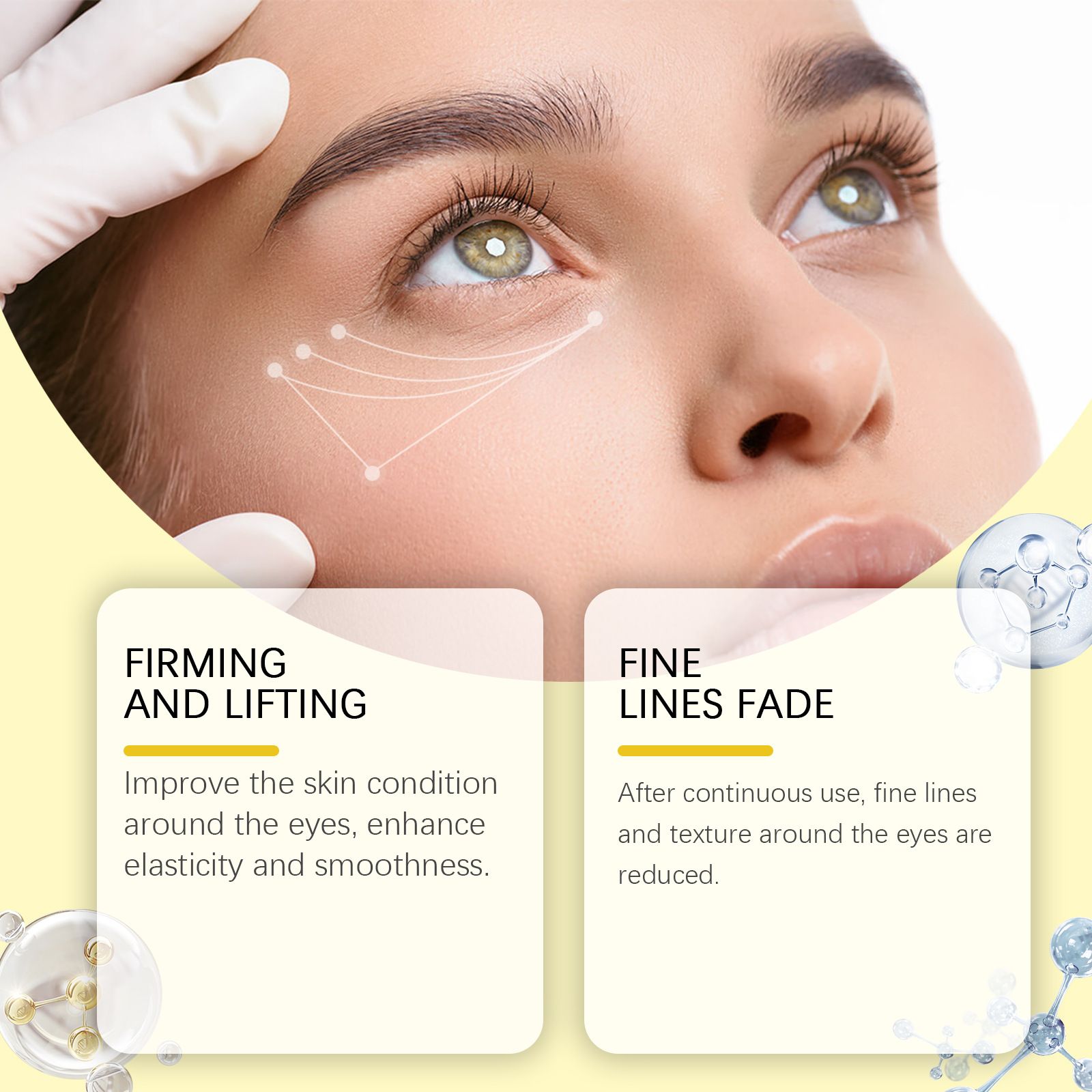 Collagen Moisturizing hydrating skin around the eyes softening taking care firming eye cream，Bee Venom Wrinkle Removal Cream,，All Skin Types - Anti-Aging 2PCS