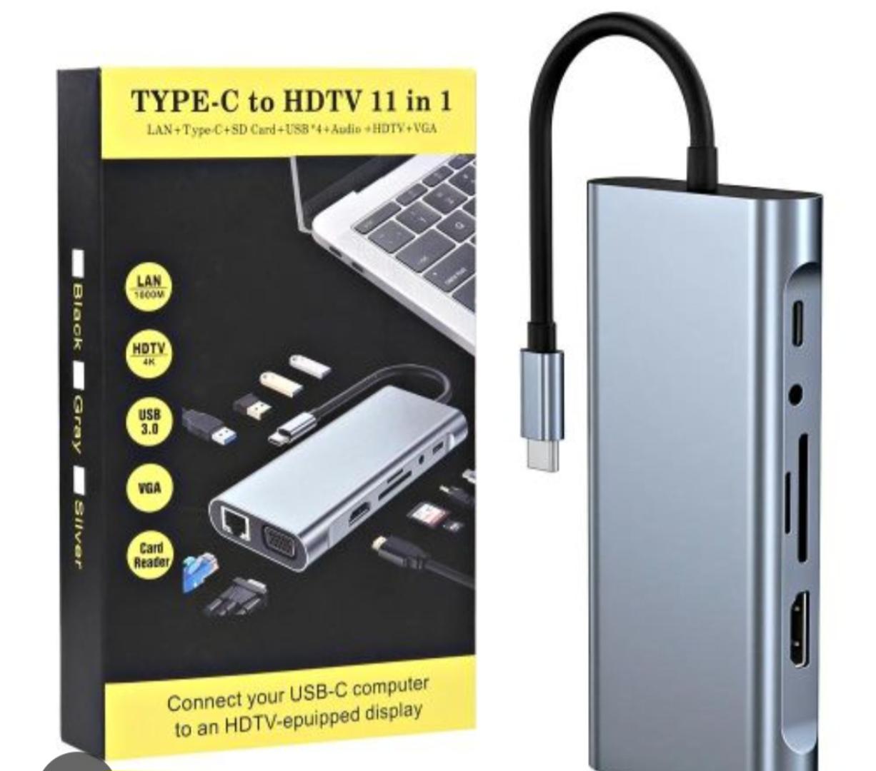 Type C to HDTV 11 in 1 Adapter Hub