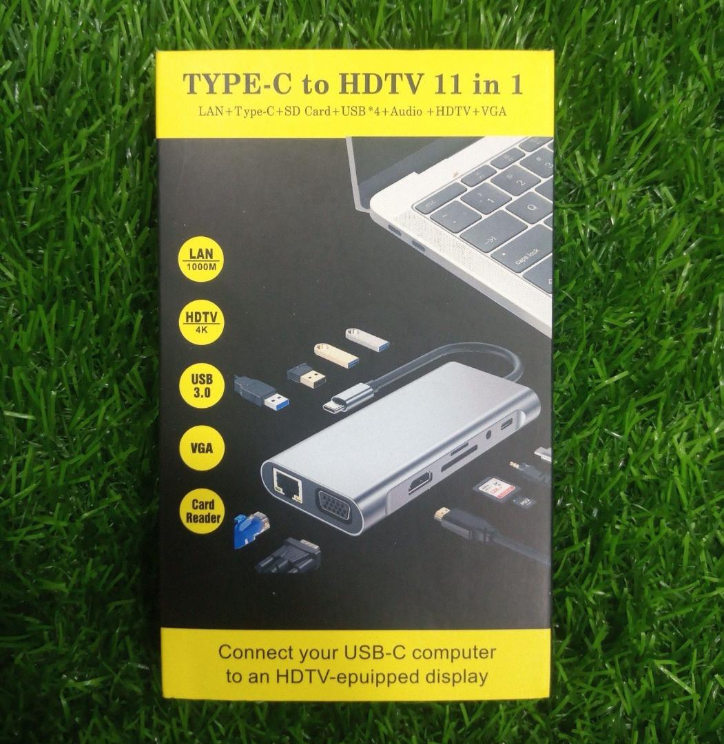 Type C to HDTV 11 in 1 Adapter Hub