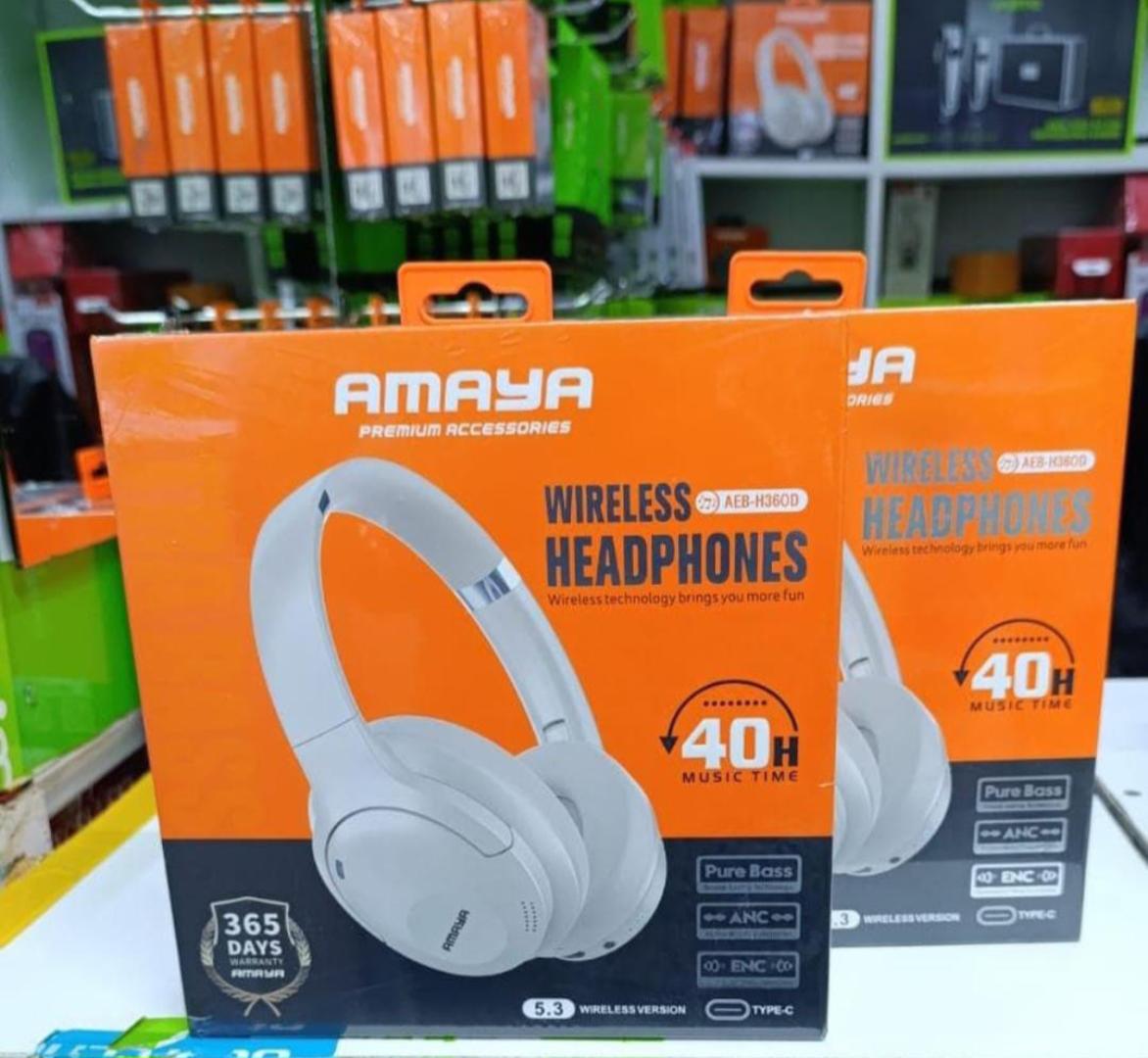 Amaya AEB H360D Active Noise Cancellation Over-Ear Heavy Bass Headsets