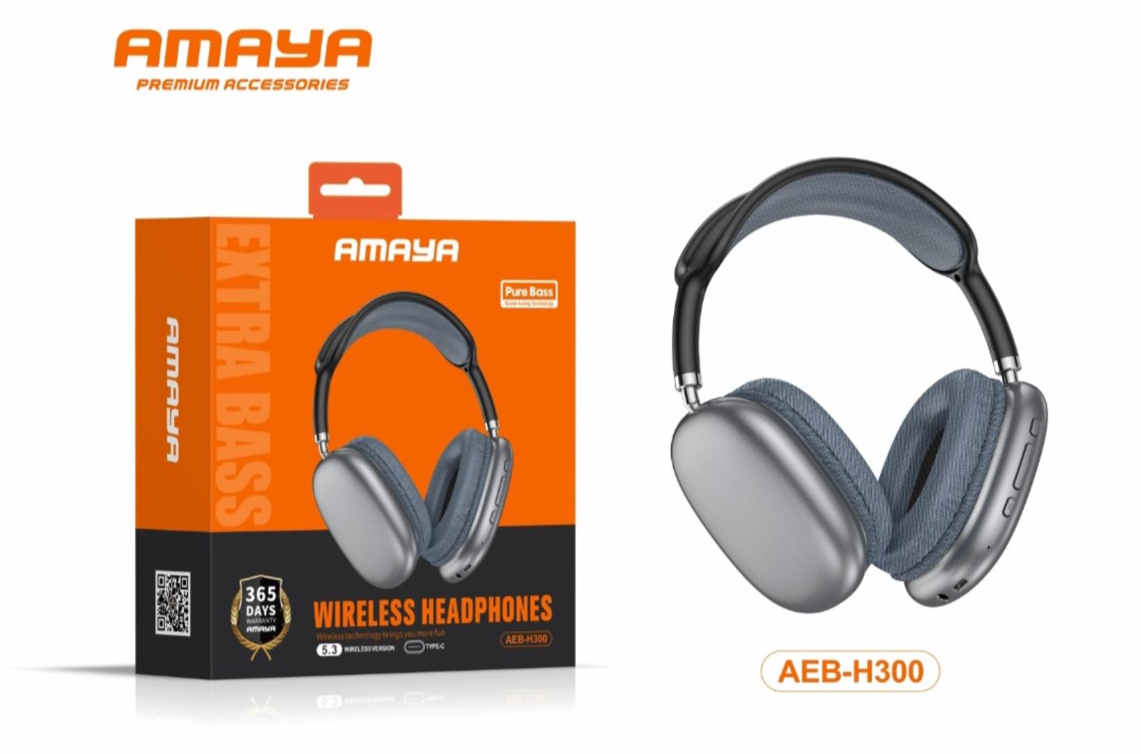 Amaya AEB H300 Wireless Over-Ear Heavy Bass Headphones