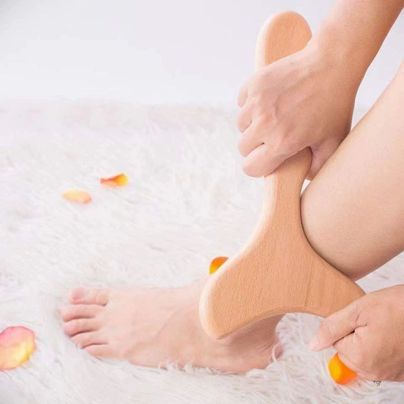 Wooden gua sha board wooden fishtail gua sha board beech wood lotus wood massage rolling tendon stick whole body meridian dredging