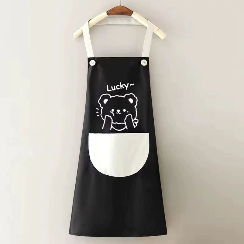 Cute cartoon apron home kitchen catering special can wipe hands waterproof oil resistant and dirt resistant