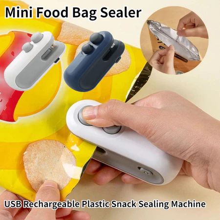 【New style】Mini Food Bag Sealer USB Rechargeable Sealing Machine Hand Pressure Snack Plastic Bag Heat-sealing Device
