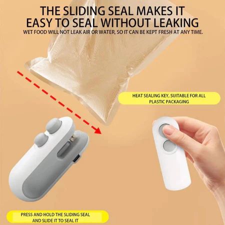 【New style】Mini Food Bag Sealer USB Rechargeable Sealing Machine Hand Pressure Snack Plastic Bag Heat-sealing Device