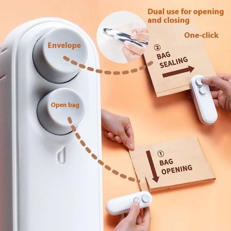 【New style】Mini Food Bag Sealer USB Rechargeable Sealing Machine Hand Pressure Snack Plastic Bag Heat-sealing Device