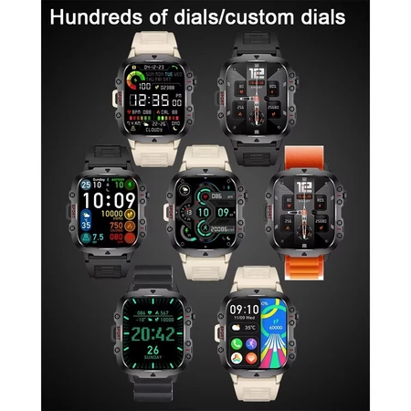 2025 H11 Outdoor Smart Watch Men 2.01" Screen 3AT Waterproof Watches Bluetooth Call Ai Voice Sport Smartwatch