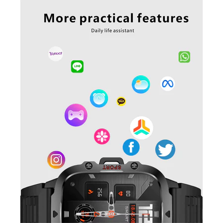 2025 H11 Outdoor Smart Watch Men 2.01" Screen 3AT Waterproof Watches Bluetooth Call Ai Voice Sport Smartwatch