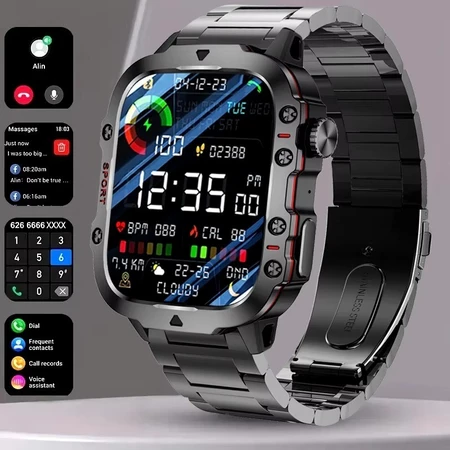 2025 H11 Outdoor Smart Watch Men 2.01" Screen 3AT Waterproof Watches Bluetooth Call Ai Voice Sport Smartwatch