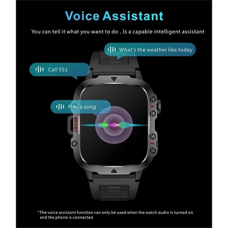 2025 H11 Outdoor Smart Watch Men 2.01" Screen 3AT Waterproof Watches Bluetooth Call Ai Voice Sport Smartwatch