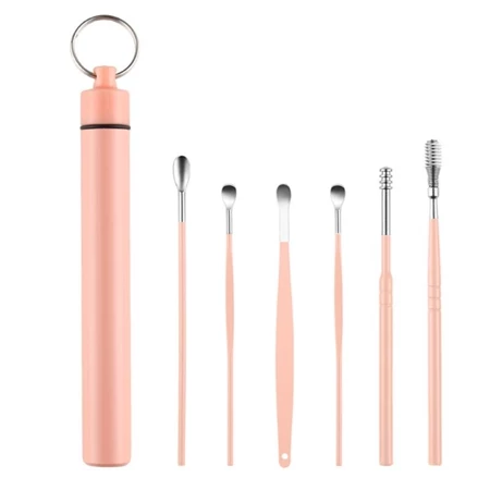 6pcs Stainless Steel Ear Picking Tool Set Ear Scoop Adult Spiral Ear Wax Picker Earpick Earwax Remover Cleaning Kit Ear Cleaner
