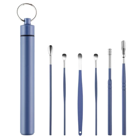 6pcs Stainless Steel Ear Picking Tool Set Ear Scoop Adult Spiral Ear Wax Picker Earpick Earwax Remover Cleaning Kit Ear Cleaner