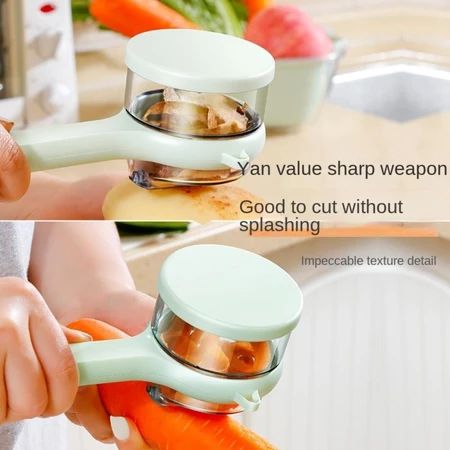 WOLFAY High Quality Portable Multifunctional Peeler, Kitchen Accessories Storage Bucket Veggie Potatoes Peelers Kitchen Utility Tools