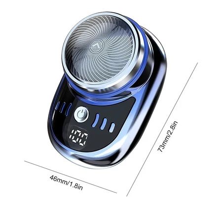 Men Mini Electric Shaver Face Beard Trimmer USB Charging with Digital Display Pocket Beard Razor Cordless Travel Razor