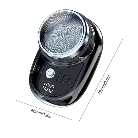 Men Mini Electric Shaver Face Beard Trimmer USB Charging with Digital Display Pocket Beard Razor Cordless Travel Razor