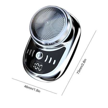 Men Mini Electric Shaver Face Beard Trimmer USB Charging with Digital Display Pocket Beard Razor Cordless Travel Razor