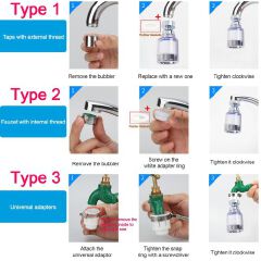addigoes 360° Rotatable Kitchen Faucet Water Filter Cleaners with Hose | Dual-Stage Filtration, Anti-Splash Design, Water Pressure Boost, Transparent Window, Replaceable Cartridge, Tool-Free Easy Inst