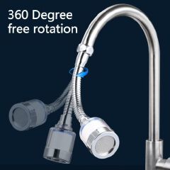 addigoes 360° Rotatable Kitchen Faucet Water Filter Cleaners with Hose | Dual-Stage Filtration, Anti-Splash Design, Water Pressure Boost, Transparent Window, Replaceable Cartridge, Tool-Free Easy Inst