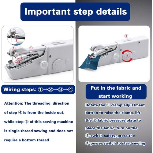 CYFAZA Handheld Sewing Machine Mini Portable Cordless Stitching Machine, Perfect for Adults, Beginners, and Quick Home Repairs