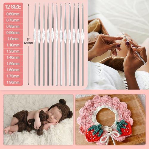 CYFAZA 58Pcs Crochet Starter Kits with Yarn and Storage Bags for Beginners