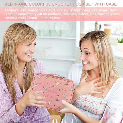 CYFAZA 58Pcs Crochet Starter Kits with Yarn and Storage Bags for Beginners