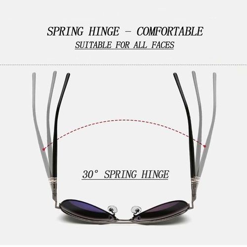 Men Oversized Aviation Metal Frame Sunglasses - Black Frame