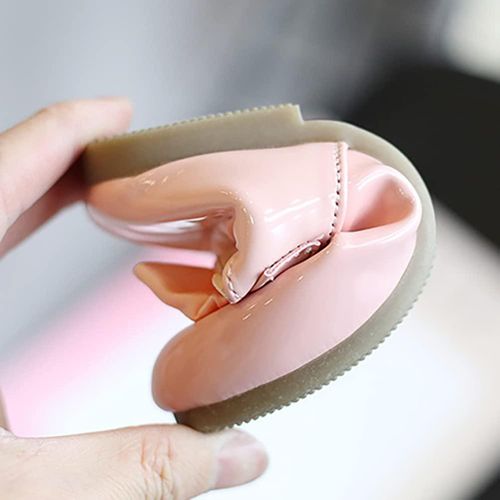 Girls Shoes Cute Bow Patent Leather Princess Shoes Kids Gilrs Dancing Shoes First Walkers - Pink