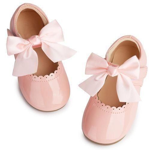 Girls Shoes Cute Bow Patent Leather Princess Shoes Kids Gilrs Dancing Shoes First Walkers - Pink