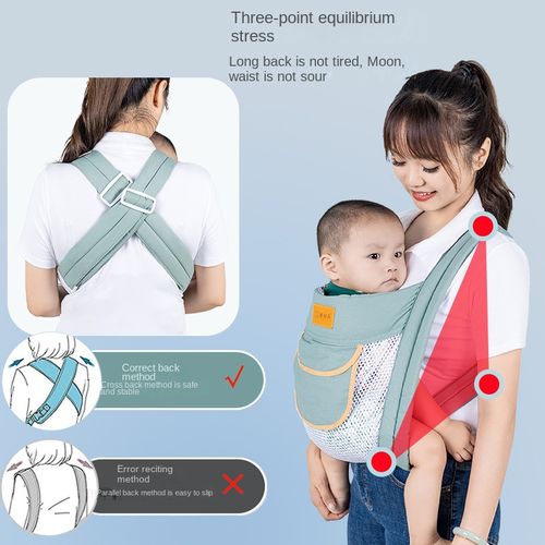 Front Holding Ergonomic Baby Carrier - Green(3.5-20kg)