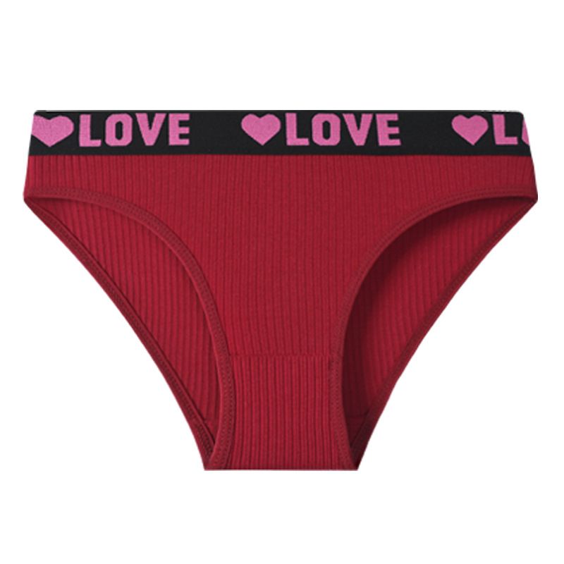 7Pcs Women's Cotton   Breathable Female Comfort Lingerie Low Waist  Soft Striped Ladies  Sporty Low  Colored Cotton Sexy Panties Simple, Breathable and Comfortable Threaded Panties