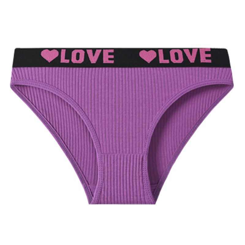 7Pcs Women's Cotton   Breathable Female Comfort Lingerie Low Waist  Soft Striped Ladies  Sporty Low  Colored Cotton Sexy Panties Simple, Breathable and Comfortable Threaded Panties